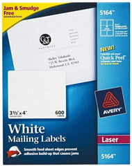 AVERY - 4" Long, White Paper Shipping Label - For Laser Printers - Apex Tool & Supply