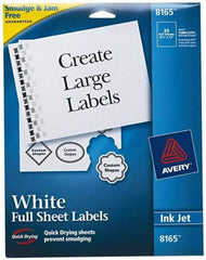 AVERY - 11" Long, White Paper Shipping Label - For Inkjet Printers - Apex Tool & Supply