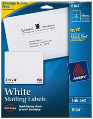 AVERY - 4" Long, White Shipping Label - For Inkjet Printers - Apex Tool & Supply