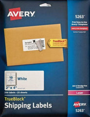 AVERY - 2" Wide x 4" Long, White Paper Shipping Label - For Laser Printers - Apex Tool & Supply