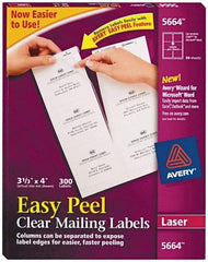 AVERY - 4" Long, Clear Shipping Label - For Laser Printers - Apex Tool & Supply