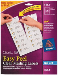 AVERY - 4" Long, Clear Shipping Label - For Inkjet Printers - Apex Tool & Supply