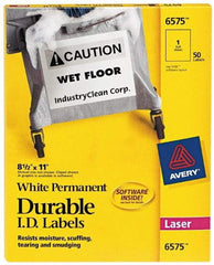 AVERY - 11" Long, White Paper Name Badge Labels - For Laser Printers - Apex Tool & Supply