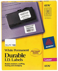 AVERY - 1-3/4" Long, White Paper Name Badge Labels - For Laser/Inkjet Printers - Apex Tool & Supply