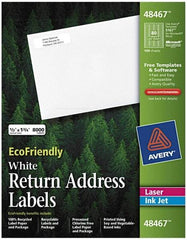AVERY - 1-3/4" Long, White Paper Return Address Label - For Laser/Inkjet Printers - Apex Tool & Supply