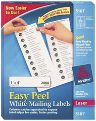 AVERY - 1" Wide x 4" Long, White Paper Shipping Label - For Laser Printers - Apex Tool & Supply
