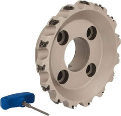 Iscar - 15 Inserts, 8" Cut Diam, 2-1/2" Arbor Diam, 0.492" Max Depth of Cut, Indexable Square-Shoulder Face Mill - 0/90° Lead Angle, 2-1/2" High, T490 LN.T 1306 Insert Compatibility, Series Helitang - Apex Tool & Supply