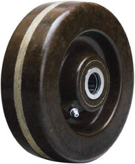 Hamilton - 6 Inch Diameter x 2 Inch Wide, Phenolic Caster Wheel - 1,200 Lb. Capacity, 2-3/16 Inch Hub Length, 1/2 Inch Axle Diameter, Straight Roller Bearing - Apex Tool & Supply