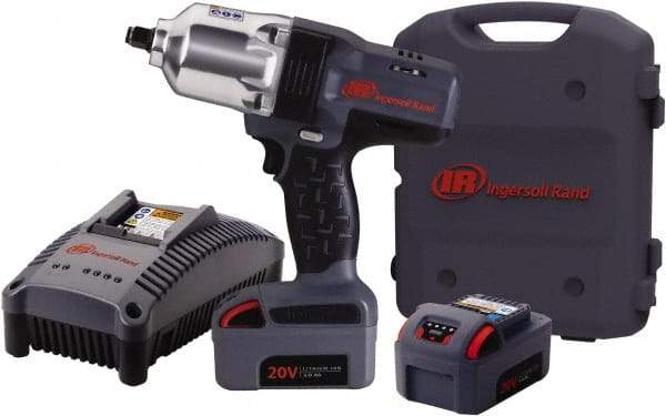 Ingersoll-Rand - 1/2" Drive 20 Volt Pistol Grip Cordless Impact Wrench & Ratchet - 1,900 RPM, 2,300 BPM, 780 Ft/Lb Torque, 2 Lithium-Ion Batteries Included - Apex Tool & Supply