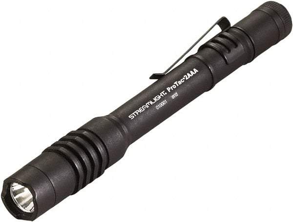 Streamlight - White LED Bulb, 130 Lumens, Industrial/Tactical Flashlight - Black Aluminum Body, 2 AAA Alkaline Batteries Included - Apex Tool & Supply