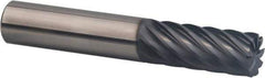 SGS - 1/2", 9 Flute, Single End, Solid Carbide, 0.03" Corner Radius End Mill - 3" OAL, 35° Helix, Right Hand Flute, 1-1/4" LOC, Right Hand Cut - Apex Tool & Supply