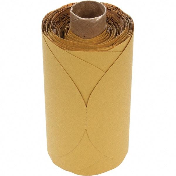 3M - 5" Diam, 240 Grit Aluminum Oxide Adhesive PSA Disc - Very Fine Grade, Gold, Paper Backing, Flexible, Use with Random Orbital Sanders - Apex Tool & Supply