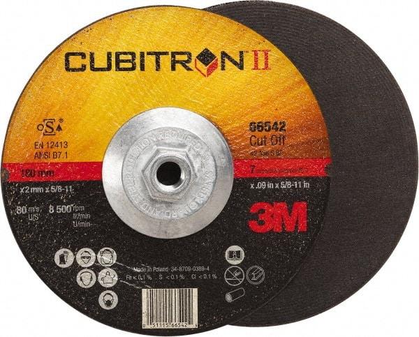 3M - 60 Grit, 7" Wheel Diam, Type 27 Depressed Center Wheel - Ceramic, Resinoid Bond, S Hardness, 8,500 Max RPM - Apex Tool & Supply