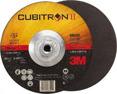 3M - 60 Grit, 7" Wheel Diam, Type 27 Depressed Center Wheel - Ceramic, Resinoid Bond, S Hardness, 8,500 Max RPM - Apex Tool & Supply