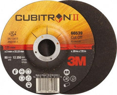 3M - 36 Grit, 5" Wheel Diam, 7/8" Arbor Hole, Type 27 Depressed Center Wheel - Ceramic, Resinoid Bond, S Hardness, 12,250 Max RPM - Apex Tool & Supply