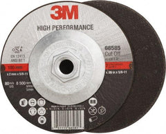 3M - 36 Grit, 7" Wheel Diam, Type 27 Depressed Center Wheel - Ceramic, Resinoid Bond, R Hardness, 8,500 Max RPM - Apex Tool & Supply