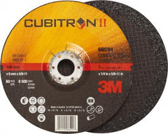 3M - 36 Grit, 7" Wheel Diam, 1/4" Wheel Thickness, Type 27 Depressed Center Wheel - Ceramic, Resinoid Bond, 8,500 Max RPM, Compatible with Angle Grinder - Apex Tool & Supply