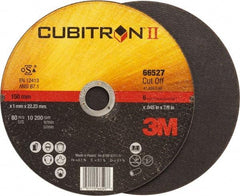 3M - 6" 60 Grit Ceramic Cutoff Wheel - 0.045" Thick, 7/8" Arbor, 10,200 Max RPM, Use with Angle Grinders - Apex Tool & Supply