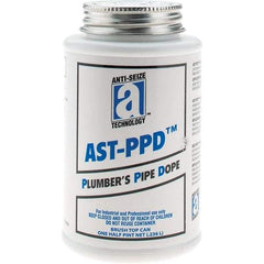 Made in USA - Brush Top Can Tan Threaded Pipe Sealant - 400°F Max Working Temp - Apex Tool & Supply