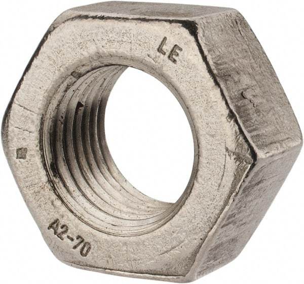 Value Collection - M33x3.50 Metric Coarse Stainless Steel Right Hand Hex Nut - 50mm Across Flats, 26mm High, Uncoated - Apex Tool & Supply