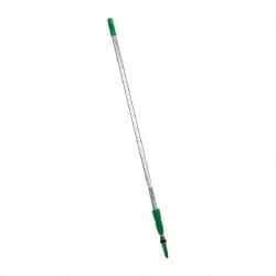 Unger - 144" Long x 1.15" Diam Aluminum Handle for Unger Products - Threaded Connection, Silver, Telescoping - Apex Tool & Supply