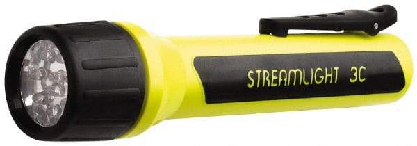 Streamlight - White LED Bulb, 85 Lumens, Industrial/Tactical Flashlight - Black, Yellow Plastic Body, 3 C Alkaline Batteries Not Included - Apex Tool & Supply