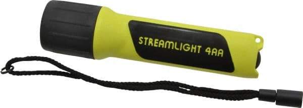 Streamlight - Xenon Bulb, 34 Lumens, Industrial/Tactical Flashlight - Black, Yellow Plastic Body, 4 AA Alkaline Batteries Included - Apex Tool & Supply