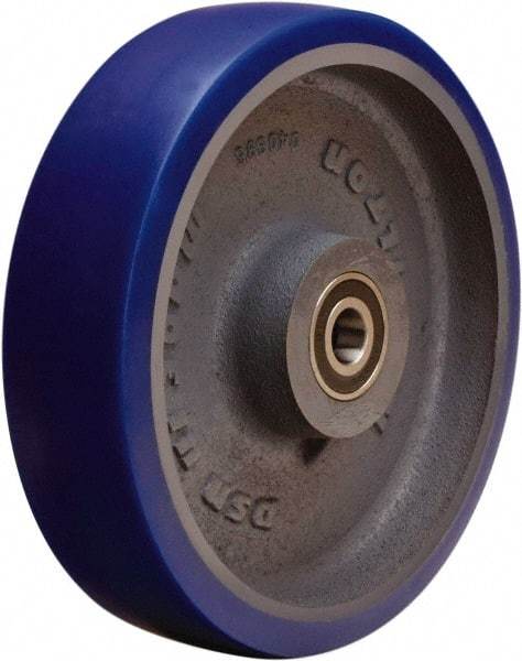 Hamilton - 8 Inch Diameter x 2 Inch Wide, Polyurethane Mold on to Cast Iron Center Caster Wheel - 1,200 Lb. Capacity, 2-1/4 Inch Hub Length, 1/2 Inch Axle Diameter, Sealed Precision Ball Bearing - Apex Tool & Supply