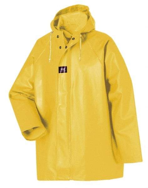 Helly Hansen - Size S, Yellow, Rain Jacket - 34-36" Chest, Attached Hood - Apex Tool & Supply