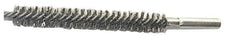 Schaefer Brush - 4" Brush Length, 15/16" Diam, Double Stem, Double Spiral Tube Brush - 6" Long, Stainless Steel, 12-24 Female Connection - Apex Tool & Supply