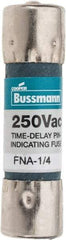 Cooper Bussmann - 250 VAC, 0.25 Amp, Time Delay Pin Indicator Fuse - Fuse Holder Mount, 1-1/2" OAL, 10 at 125 V kA Rating, 13/32" Diam - Apex Tool & Supply