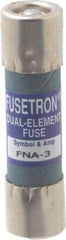 Cooper Bussmann - 250 VAC, 3 Amp, Time Delay Pin Indicator Fuse - Fuse Holder Mount, 1-1/2" OAL, 10 at 125 V kA Rating, 13/32" Diam - Apex Tool & Supply
