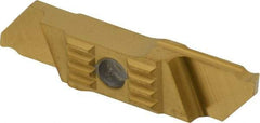NTK - CTPW FR ZM3 Grade, 0.0984" Cutting Width, Carbide Cutoff Insert - 17° Right Hand Lead Angle, 0.002, 0.008" Cnr Rad, TiN Coated - Apex Tool & Supply