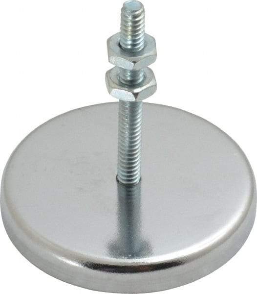 Mag-Mate - 19 Lb Max Pull Force, 5/16" Overall Height, 2-1/32" Diam, Ceramic Cup Magnet - Bolt & Nut Style, Chrome Plated - Apex Tool & Supply