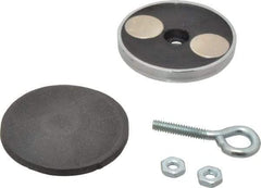 Mag-Mate - 2.03" Diam, 5/16" Cup Height, 1-13/16" Overall Height, 47.5 Lb Average Pull Force, 47.5 Lb Max Pull Force, Neodymium Rare Earth Cup Magnet - Loop Style, 1/2" Loop ID, Galvanized - Apex Tool & Supply