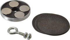 Mag-Mate - 2.03" Diam, 5/16" Cup Height, 1-13/16" Overall Height, 74 Lb Average Pull Force, 74 Lb Max Pull Force, Neodymium Rare Earth Cup Magnet - Loop Style, 1/2" Loop ID, Galvanized - Apex Tool & Supply