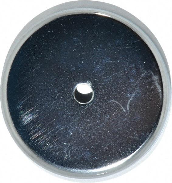 Mag-Mate - 41 Lb Max Pull Force, 3/8" Overall Height, 2.63" Diam, Ceramic Cup Magnet - Through Hole Style, Chrome Plated - Apex Tool & Supply