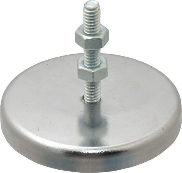 Mag-Mate - 41 Lb Max Pull Force, 3/8" Overall Height, 2.63" Diam, Ceramic Cup Magnet - Bolt & Nut Style, Chrome Plated - Apex Tool & Supply