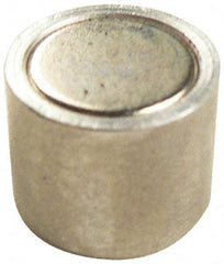 Mag-Mate - 6-32 Thread, 1/4" Diam, 1/2" High, 0.13 Lb Average Pull Force, Neodymium Rare Earth Pot Magnet - 1/4" Tapped Hole Depth, Nickel Plated, Aluminum Insulated - Apex Tool & Supply