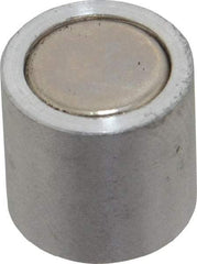 Mag-Mate - 10-24 Thread, 1/2" Diam, 1/2" High, 1.33 Lb Average Pull Force, Neodymium Rare Earth Pot Magnet - 1/4" Tapped Hole Depth, Nickel Plated, Aluminum Insulated - Apex Tool & Supply