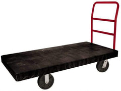 Rubbermaid - 2,500 Lb Capacity Structural Foam/Steel Platform Truck - Structural Foam Deck, 30" OAW, Polyolefin Casters - Apex Tool & Supply