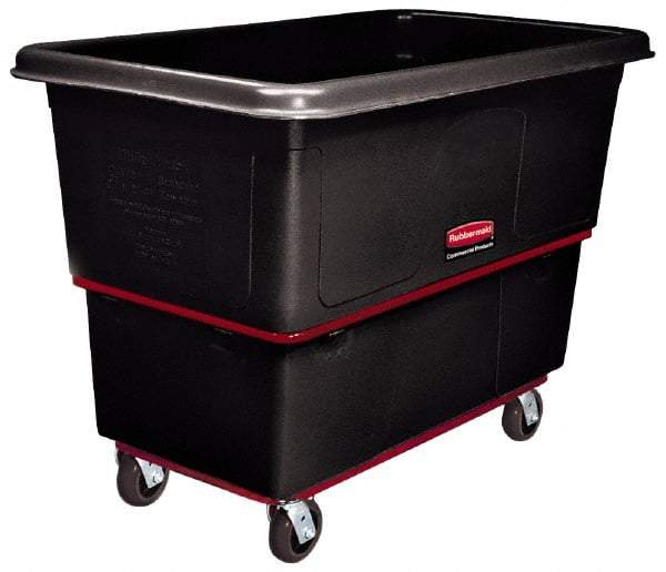 Rubbermaid - 800 Lb Load Capacity, 12 Cu Ft, Polyethylene Utility Truck - 28" Wide x 43-1/4" Long x 33-1/8" High, Black - Apex Tool & Supply