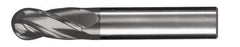 SGS - 13/32" Diam, 1" LOC, 4 Flute Solid Carbide Ball End Mill - AlTiN Finish, Single End, 2-3/4" OAL, 7/16" Shank Diam, Spiral Flute - Apex Tool & Supply