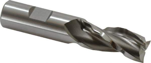 Weldon - 3/4" Diam, 1-5/8" LOC, 3 Flute High Speed Steel Roughing & Finishing Square End Mill - Uncoated, 3-7/8" OAL, 3/4" Shank Diam, Weldon Shank, 30° Helix, Centercutting - Apex Tool & Supply