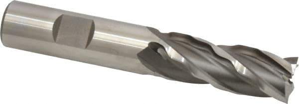 Weldon - 5/8" Diam, 1-5/8" LOC, 4 Flute High Speed Steel Roughing & Finishing Square End Mill - Uncoated, 3-3/4" OAL, 5/8" Shank Diam, Weldon Shank, 30° Helix, Non-Centercutting - Apex Tool & Supply