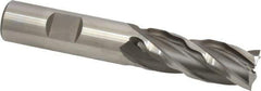 Weldon - 5/8" Diam, 1-5/8" LOC, 4 Flute High Speed Steel Roughing & Finishing Square End Mill - Uncoated, 3-3/4" OAL, 5/8" Shank Diam, Weldon Shank, 30° Helix, Non-Centercutting - Apex Tool & Supply