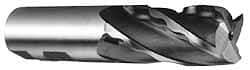 Made in USA - 1-1/2" Diam, 3" LOC, 6 Flute High Speed Steel Roughing & Finishing Square End Mill - Uncoated, 5-1/2" OAL, 1-1/4" Shank Diam, Weldon Shank, 30° Helix, Non-Centercutting - Apex Tool & Supply