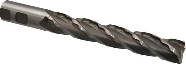 Weldon - 1" Diam, 6" LOC, 4 Flute High Speed Steel Roughing & Finishing Square End Mill - Uncoated, 8-1/2" OAL, 1" Shank Diam, Weldon Shank, 30° Helix, Non-Centercutting - Apex Tool & Supply