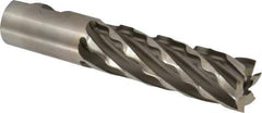 Weldon - 1-1/4" Diam, 4" LOC, 6 Flute High Speed Steel Roughing & Finishing Square End Mill - Uncoated, 6-1/2" OAL, 1-1/4" Shank Diam, Weldon Shank, 30° Helix, Non-Centercutting - Apex Tool & Supply
