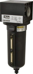 Parker - 1" Port, 10.95" High x 3.62" Wide Heavy Duty Filter with Metal Bowl, Manual Drain - 300 SCFM, 250 Max psi, 175°F Max Temp, Sight Glass Included, Modular Connection, 18 oz Bowl Capacity - Apex Tool & Supply